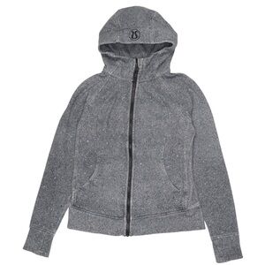 Lululemon Scuba Hoodie White Black Speckled Splatter Light Size 10